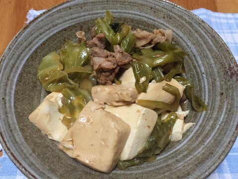 春キャベツと豆腐の煮物